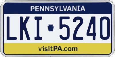 PA license plate LKI5240