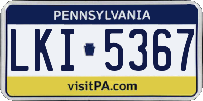 PA license plate LKI5367
