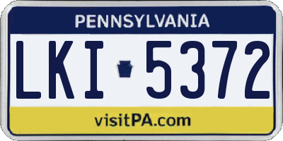 PA license plate LKI5372
