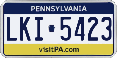 PA license plate LKI5423
