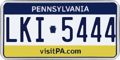 PA license plate LKI5444