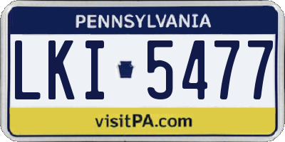 PA license plate LKI5477