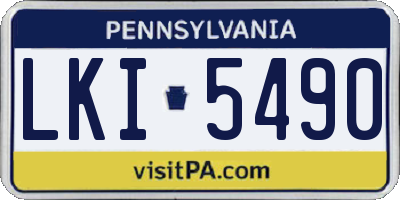 PA license plate LKI5490