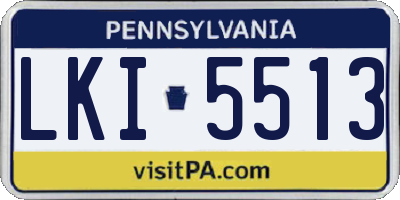 PA license plate LKI5513