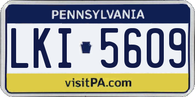 PA license plate LKI5609