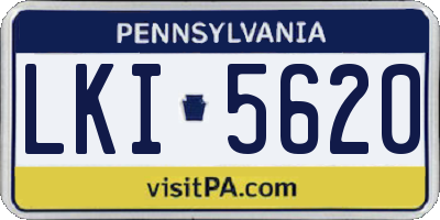 PA license plate LKI5620