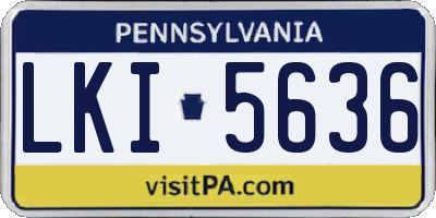 PA license plate LKI5636