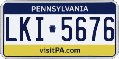 PA license plate LKI5676