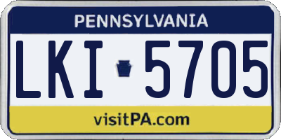 PA license plate LKI5705