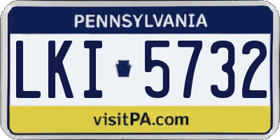 PA license plate LKI5732