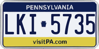 PA license plate LKI5735
