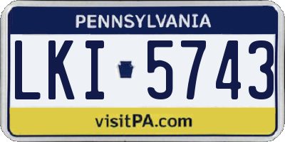 PA license plate LKI5743