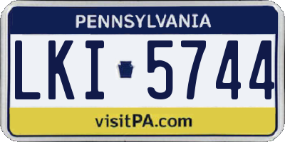 PA license plate LKI5744