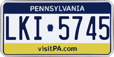 PA license plate LKI5745
