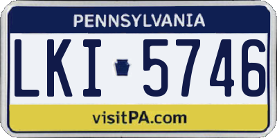 PA license plate LKI5746