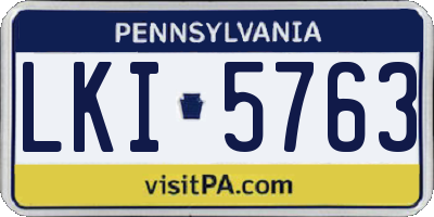 PA license plate LKI5763
