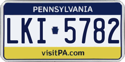 PA license plate LKI5782