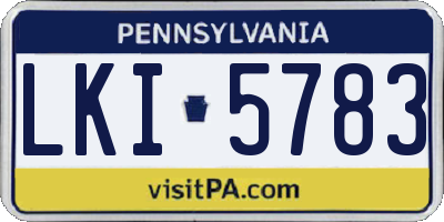 PA license plate LKI5783