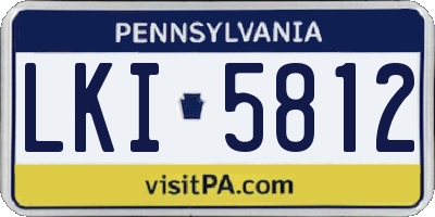 PA license plate LKI5812