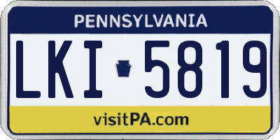 PA license plate LKI5819
