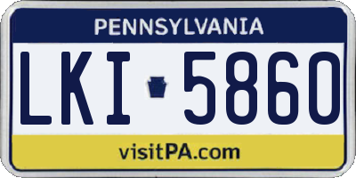 PA license plate LKI5860
