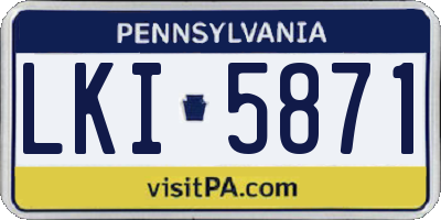 PA license plate LKI5871
