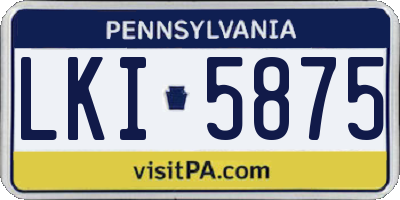 PA license plate LKI5875