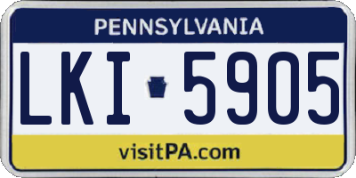 PA license plate LKI5905