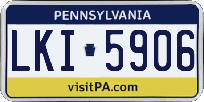 PA license plate LKI5906