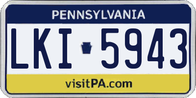 PA license plate LKI5943