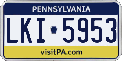 PA license plate LKI5953