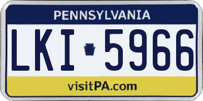 PA license plate LKI5966