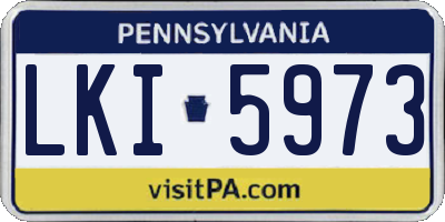 PA license plate LKI5973