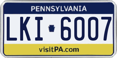 PA license plate LKI6007
