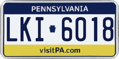PA license plate LKI6018