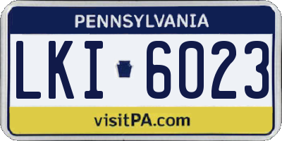 PA license plate LKI6023