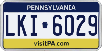 PA license plate LKI6029