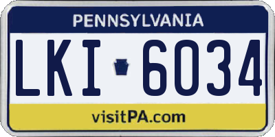 PA license plate LKI6034