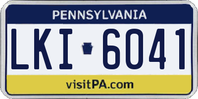 PA license plate LKI6041