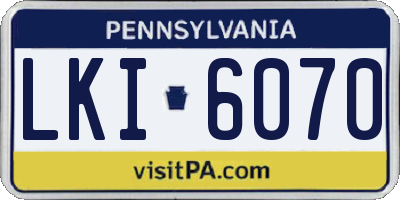 PA license plate LKI6070
