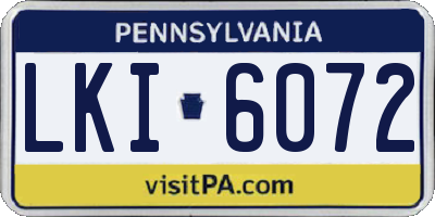 PA license plate LKI6072
