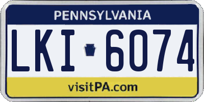 PA license plate LKI6074