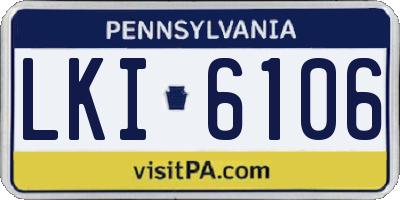 PA license plate LKI6106