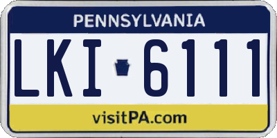 PA license plate LKI6111