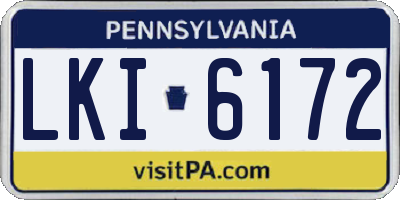 PA license plate LKI6172