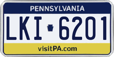 PA license plate LKI6201