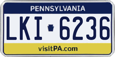 PA license plate LKI6236