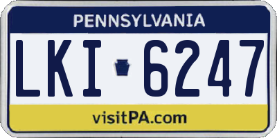 PA license plate LKI6247