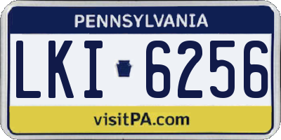 PA license plate LKI6256