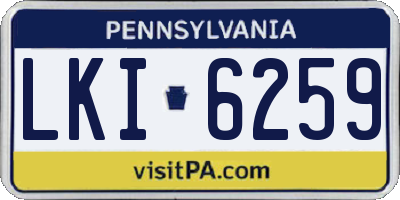PA license plate LKI6259
